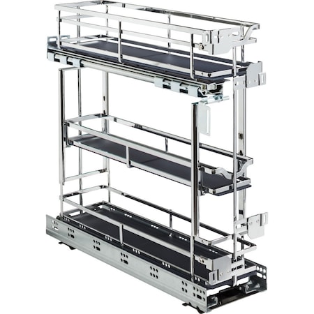 Hardware Resources 5" Polished Chrome STORAGE WITH STYLE Metal "No Wiggle" Under Drawer Base Pullout, Preassembled SWS-DBPO5PC